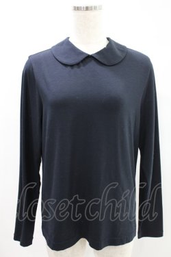 画像1: Jane Marple Dans Le Saｌon / Silket Bare T-cloth Round Collar Pullover  ネイビー H-24-07-11-029-JM-TO-KB-ZH