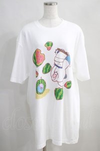 NieR Clothing / プリントCOTTON CUTSEW XL 白 H-24-07-11-1036-PU-TO-KB-ZT279