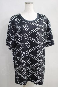 NieR Clothing / ロゴ総柄カットソー  黒×白 H-24-07-11-1050-PU-TS-KB-ZT213