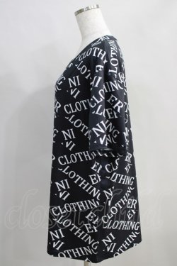 画像2: NieR Clothing / ロゴ総柄カットソー  黒×白 H-24-07-11-1050-PU-TS-KB-ZH