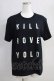 画像1: KRY CLOTHING / 英字プリントTシャツ  黒×ホログラム H-24-07-11-1051-EL-TS-KB-ZT213 (1)