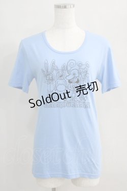 画像1: MALKOMALKA / プリントTシャツ  ブルー H-24-07-14-035-PU-TO-KB-ZH