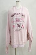 Candy Stripper / NAUGHTY CLUB WAFFLE HOODIE  ピンク H-24-07-14-060-PU-TO-KB-ZT302