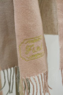 画像2: Fi.n.t / フレーム刺繍入りチェックストール  pink × brown H-24-07-18-027-CA-ZA-NS-ZH