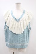 Candy Stripper / FRILL CABLE KNIT VEST  ブルー H-24-07-20-1042-PU-TO-KB-ZH