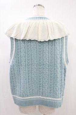 画像2: Candy Stripper / FRILL CABLE KNIT VEST  ブルー H-24-07-20-1042-PU-TO-KB-ZH