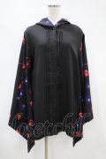 NieR Clothing / 着物風袖フードシャツ  黒 H-24-07-21-1042-PU-BL-KB-ZH