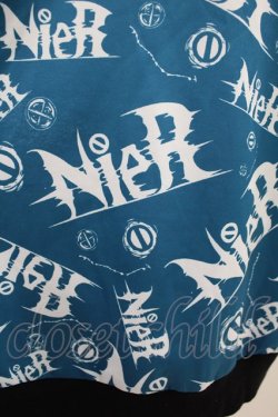 画像3: NieR Clothing / 総柄ZIP半袖パーカー  青 H-24-07-21-1047-PU-TO-KB-ZH