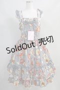 metamorphose / 【プラスサイズ】Gingham fruits tart フリルジャンパースカート プラスサイズ ブラック系 H-24-07-23-1002-ME-OP-NS-ZH