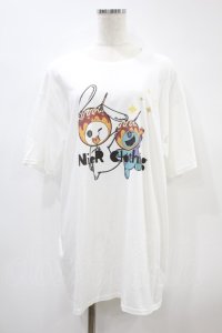 NieR Clothing / プリントCOTTON CUTSEW  白 H-24-07-24-045-PU-TO-KB-ZT220