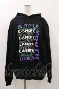 Candy Stripper / PLAYFUL SWEAT HOODIE  ブラック H-24-07-27-039-PU-TO-KB-ZT281