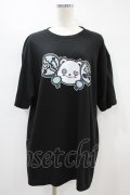 NieR Clothing / プリント半袖CUTSEW XL 黒 H-24-07-29-053-PU-TO-KB-ZT319