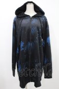 NieR Clothing / 総柄ZIPパーカー  黒 H-24-08-02-020-PU-TO-KB-ZT074