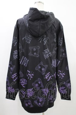 画像2: NieR Clothing / 総柄ZIPパーカー  黒 H-24-08-02-021-PU-TO-KB-ZT074