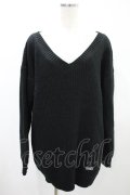 NieR Clothing / Vネックニット  黒 H-24-08-02-026-PU-TO-KB-ZT333