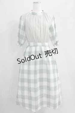 画像1: LEBECCA boutique / テラス席のギンガムチェックワンピース Free グリーン H-24-08-03-011-EL-OP-NS-ZH