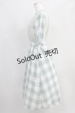 画像2: LEBECCA boutique / テラス席のギンガムチェックワンピース Free グリーン H-24-08-03-011-EL-OP-NS-ZH