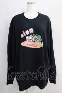 NieR Clothing / プリントSWEAT  2XL 黒 H-24-08-05-021-PU-TO-KB-ZT034