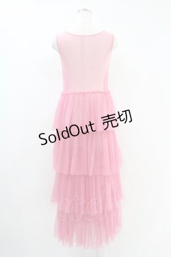 画像2: Candy Stripper / TULLE TIERED ONE-PIECE  ピンク H-24-08-09-051-PU-OP-KB-ZH