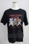 Candy Stripper / GOOD TIMES CANDY Tシャツ  黒 H-24-08-11-029-PU-TO-KB-ZT232