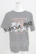 Candy Stripper / GOOD TIMES CANDY Tシャツ  黒 H-24-08-11-029-PU-TO-KB-ZT232