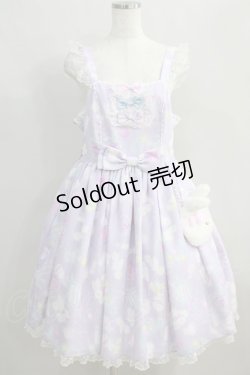 画像1: Angelic Pretty / Fluffy Puff Bunnyジャンパースカート Free ラベンダー H-24-08-13-011-AP-OP-NS-ZH