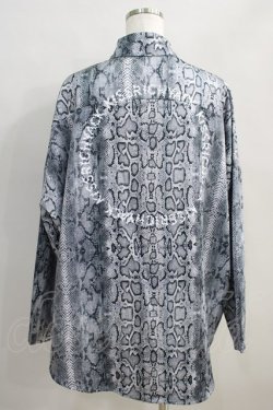 画像3: KRY CLOTHING / 「SNAKE」オープンシャツ  蛇柄グレー H-24-08-14-045-EL-BL-KB-ZH