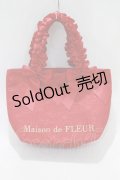 Maison de FLEUR / レースフリルハンドルトートバッグ  レッド H-24-08-19-050-LO-BG-NS-ZH