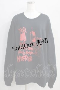 NieR Clothing / プリントSWEAT  XL 黒 H-24-08-21-065-PU-TO-KB-ZT024