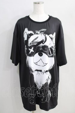 画像1: NieR Clothing / プリント半袖CUTSEW  黒 H-24-08-21-1031-PU-TO-KB-ZT319