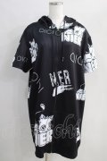 NieR Clothing / 半袖ZIPパーカー  黒 H-24-08-21-1022-PU-TO-KB-ZH