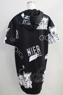 画像3: NieR Clothing / 半袖ZIPパーカー  黒 H-24-08-21-1022-PU-TO-KB-ZH