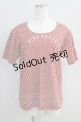 PINK HOUSE / ロゴプリントドットTシャツ L レッド H-24-08-23-047-LO-TS-NS-ZH