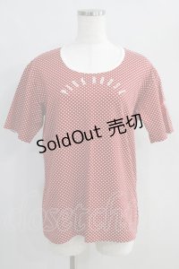 PINK HOUSE / ロゴプリントドットTシャツ L レッド H-24-08-23-047-LO-TS-NS-ZH