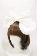 Angelic Pretty / ロゴ刺繍フリルリボンカチューシャ  シロ H-24-08-24-022-AP-AC-NS-ZH