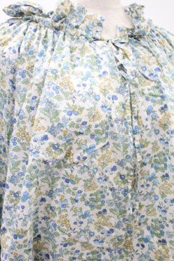 画像3: Jane Marple Dans Le Saｌon / Lawn Liberty Bubble Sleeve Blouse  オフ×ブルー H-24-08-25-1030-JM-BL-KB-ZH