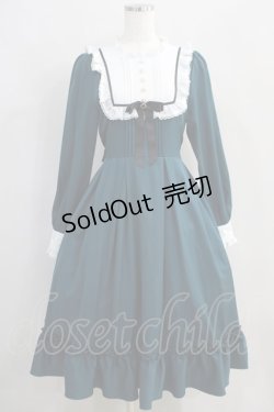 画像1: Amavel / Antique Chicスクエアヨークロングワンピース Free グリーン H-24-08-29-028-CA-OP-NS-ZH