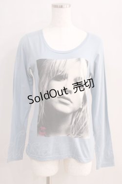 画像1: HYSTERIC GLAMOUR / COURTNEY LOVE LONG Tシャツ  サックス H-24-08-30-042-PU-TO-KB-ZH