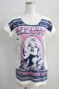 HYSTERIC GLAMOUR / CASINO TODAYプリントUネックTシャツ  白 H-24-08-30-049-PU-TO-KB-ZH