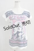 HYSTERIC GLAMOUR / CASINO TODAYプリントUネックTシャツ  白 H-24-08-30-049-PU-TO-KB-ZH