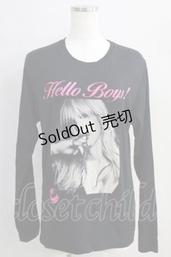 画像1: HYSTERIC GLAMOUR / COURTNEY LOVE HELLO BOYS LONG T  黒 H-24-08-30-070-PU-TO-KB-ZH