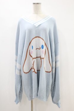 画像1: TRAVAS TOKYO / Cinnamoroll×COGIMYUN×FORTYTWOコラボ ラインニット  サックス H-24-09-10-1049-PU-TO-KB-ZH