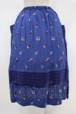 画像2: Jane Marple / Dance With Roses Jacquard Apron Skirt M ネイビー H-24-09-10-1026-JM-SK-KB-ZH