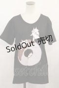 MINT NeKO / プリントTシャツ  黒 H-24-09-11-027-HN-TO-KB-ZH