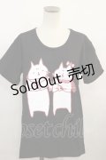 MINT NeKO / プリントTシャツ  黒 H-24-09-11-031-HN-TO-KB-ZH