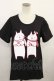 画像1: MINT NeKO / プリントTシャツ  黒 H-24-09-11-031-HN-TO-KB-ZH (1)