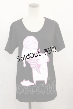 画像1: MINT NeKO / プリントTシャツ  黒 H-24-09-11-035-HN-TO-KB-ZH