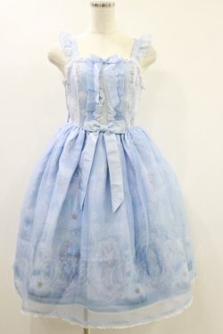 画像1: Angelic Pretty / Cecilia Crossロングジャンパースカート Free サックス H-24-09-12-070-AP-OP-NS-ZH