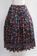 Jane Marple Dans Le Saｌon / Flowers of Jouy double accordion skirt  ネイビー H-24-09-13-052-JM-SK-KB-ZH