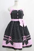 Angelic Pretty / Candy Popジャンパースカート Free ブラック/ピンク H-24-09-14-011-AP-OP-NS-ZH